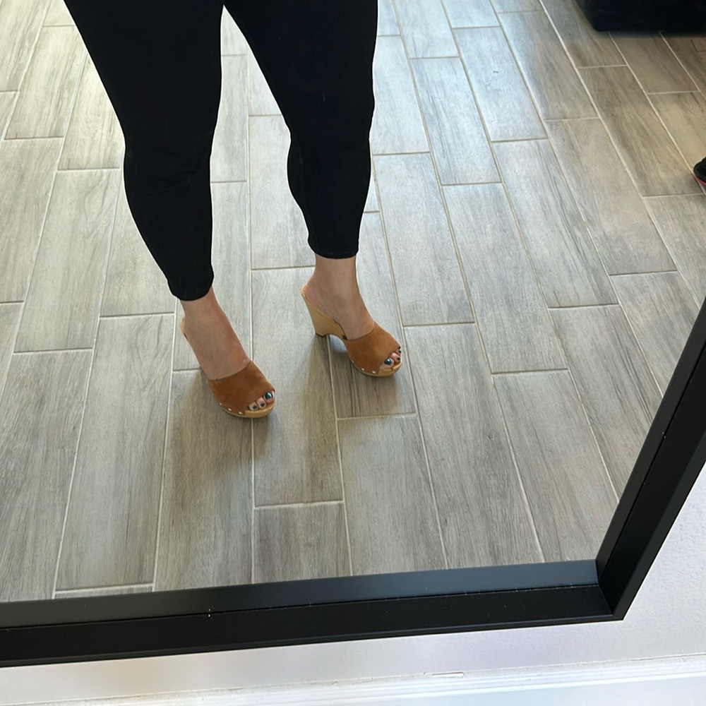 Michael Kors wooden clogs